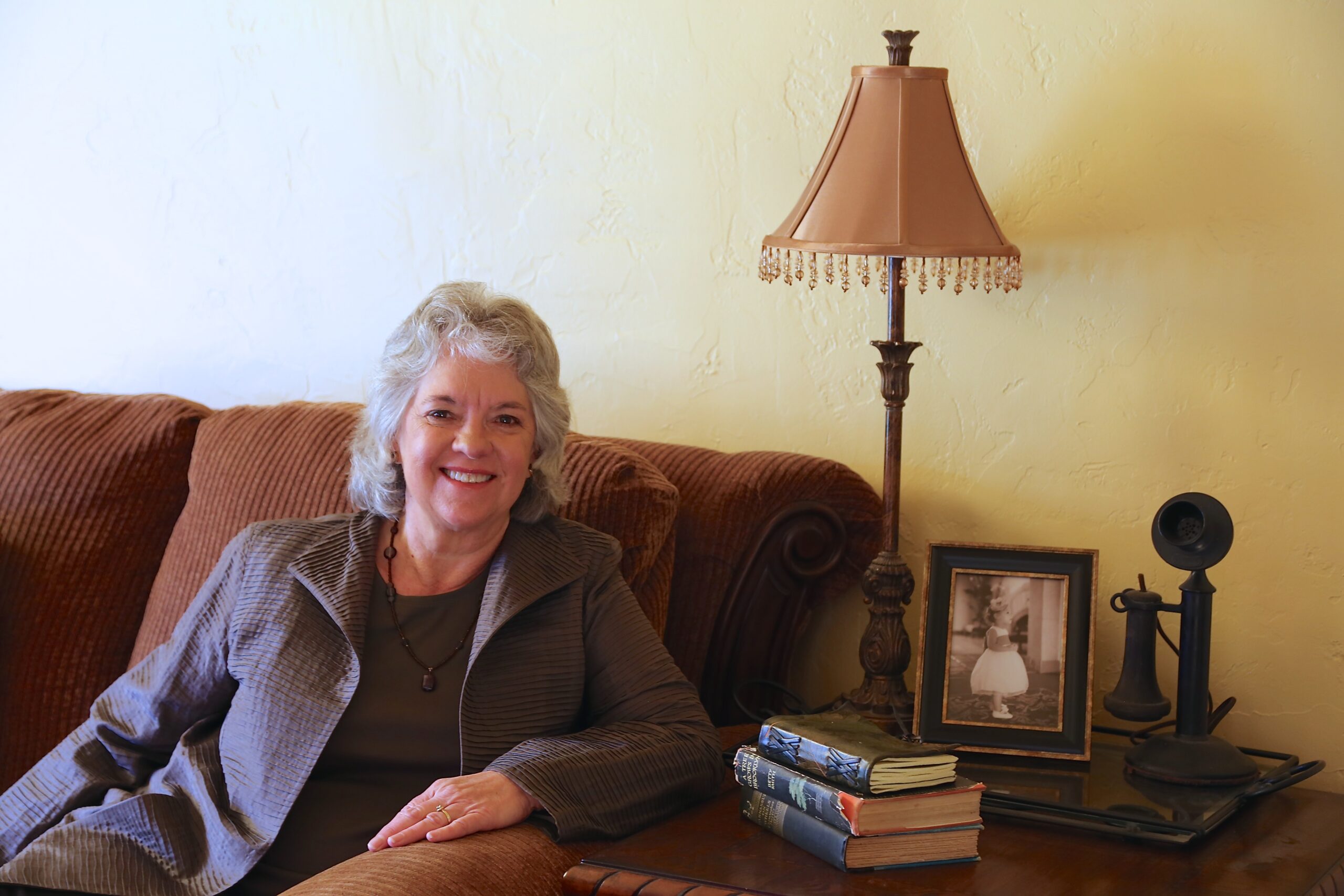 Marlene Cullen on sofa